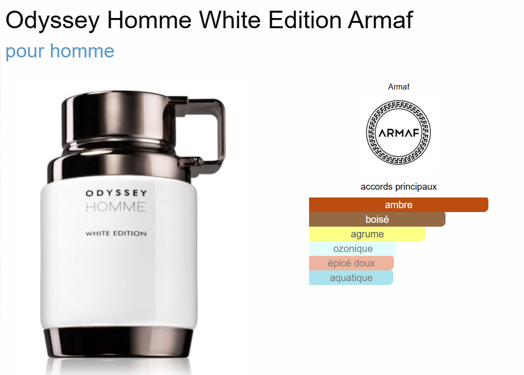 Odyssey Homme White Edition By Armaf EDP 100ml