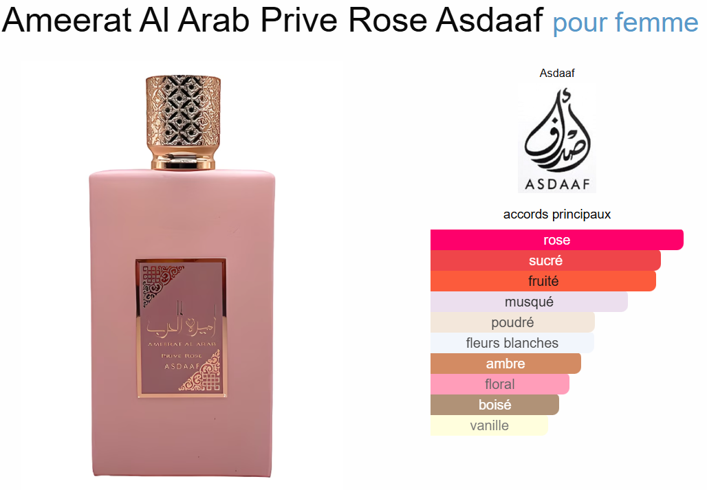 Ameerat Al Arab Prive Rose By Asdaaf EDP 100ml