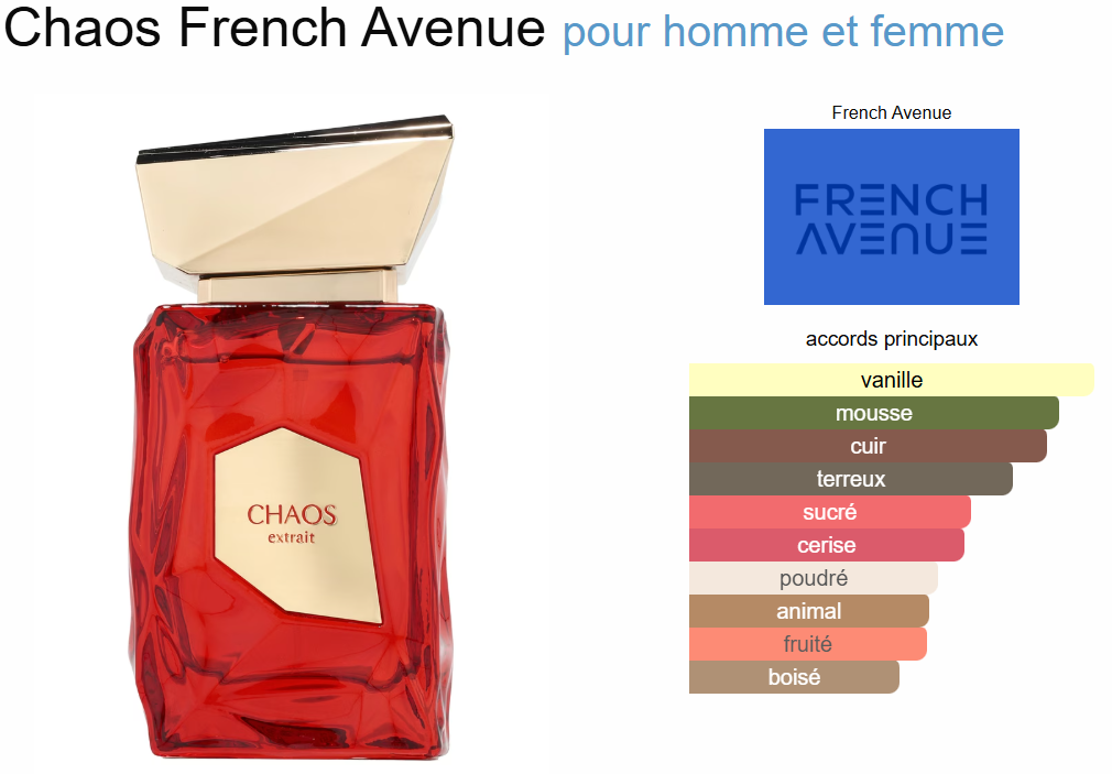 Chaos Extrait By French Avenue 100ml