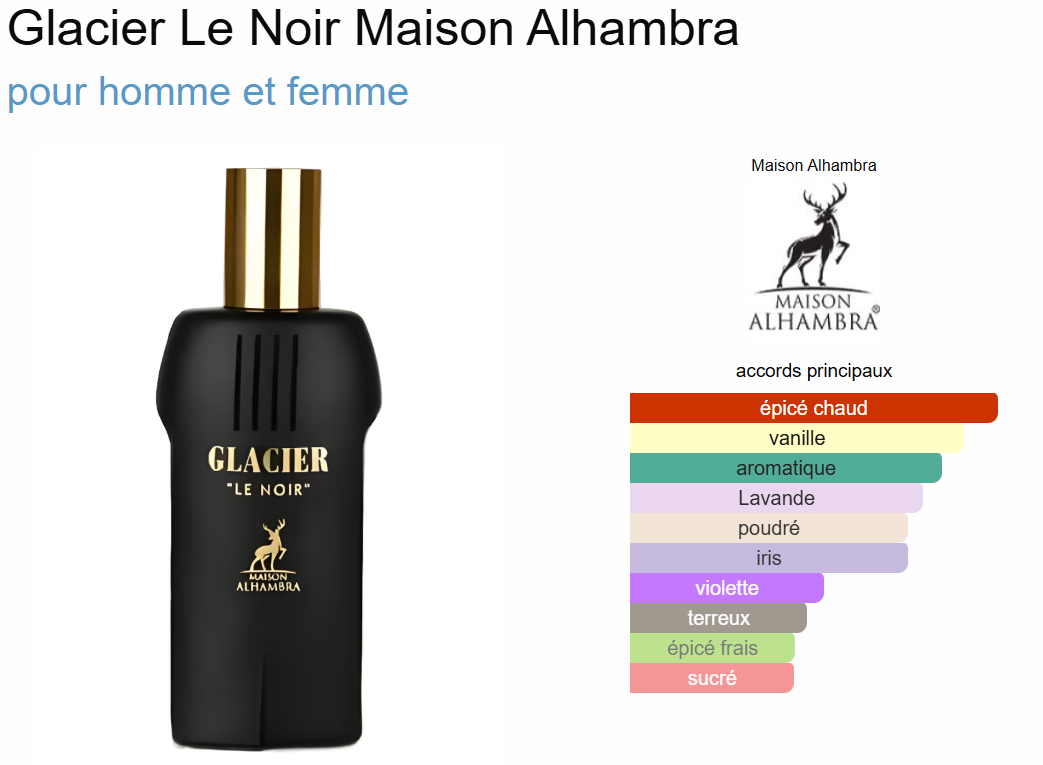Glacier le Noir By Alhamabra EDP 100ml