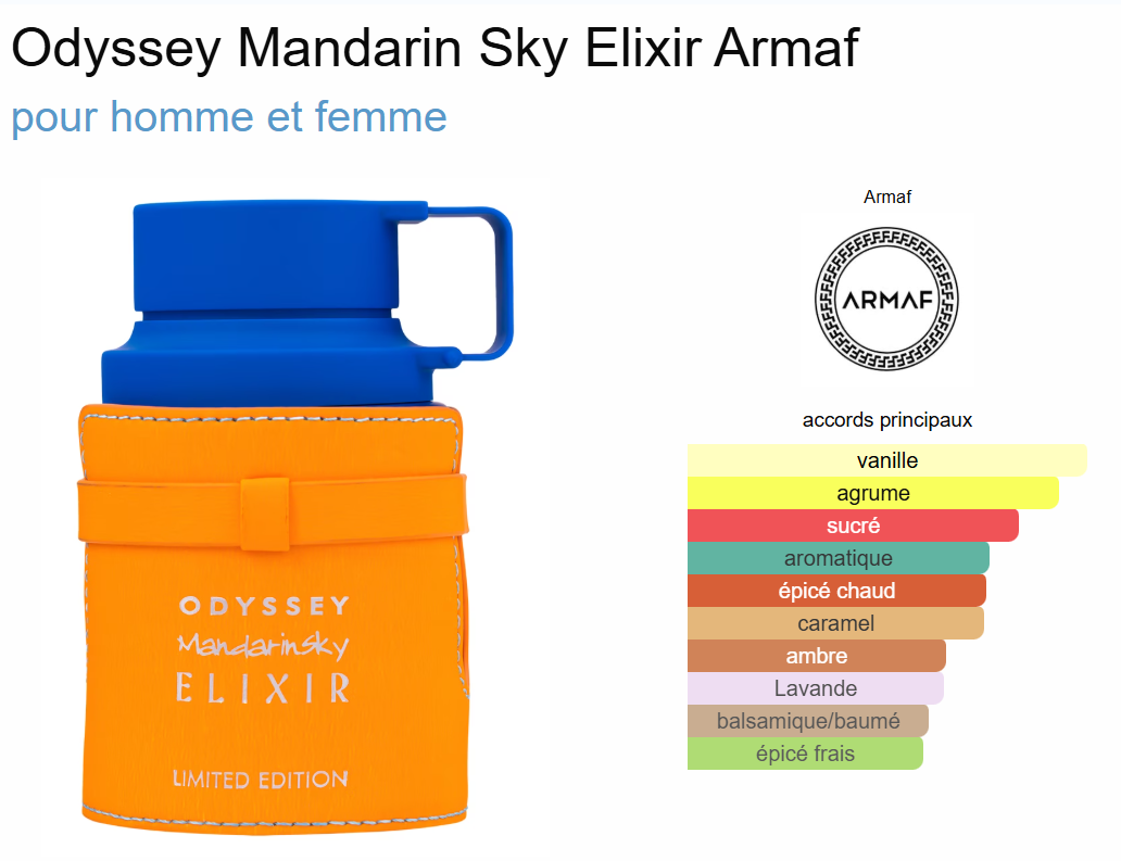 Mandarin Sky Elixir By Armaf EDP 100ml